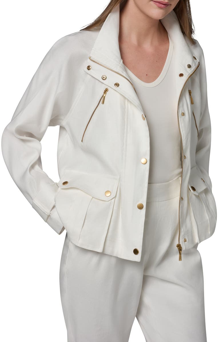 Donna Karan New York Linen Blend Jacket, Alternate, color, Cream
