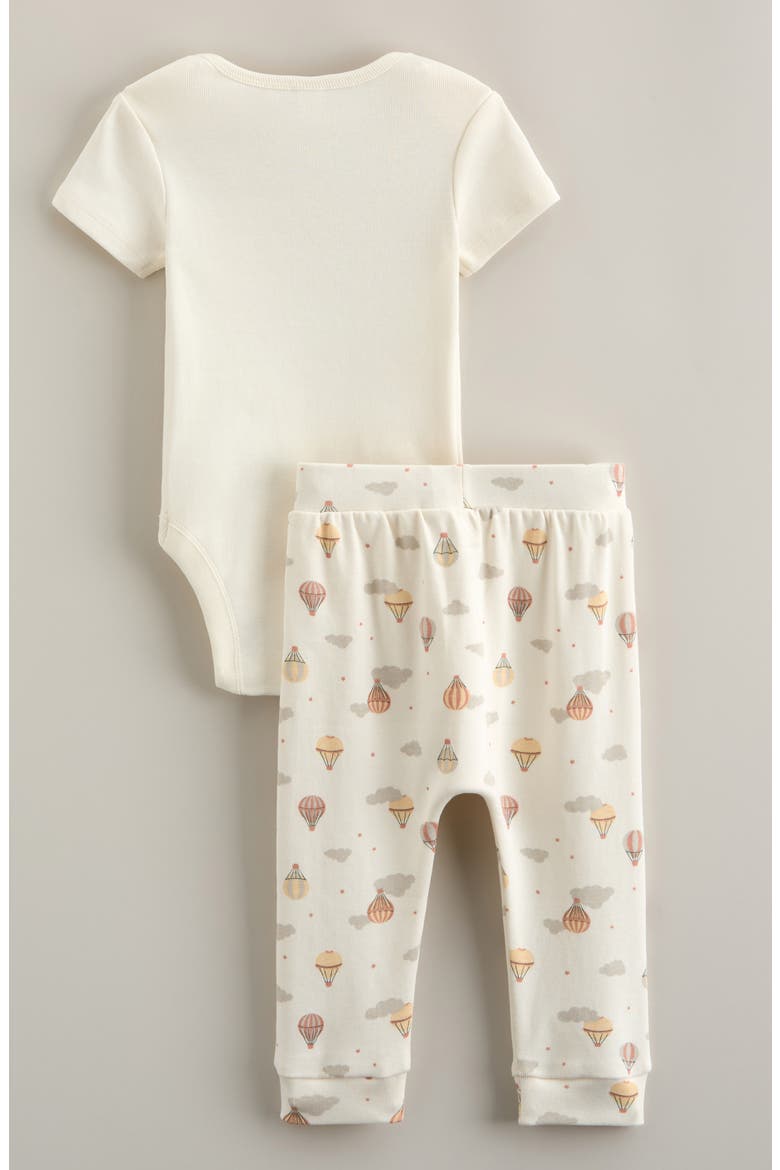Bodysuit & Joggers Set, Alternate, color, IVORY EGRET HOT AIR BALLOONS