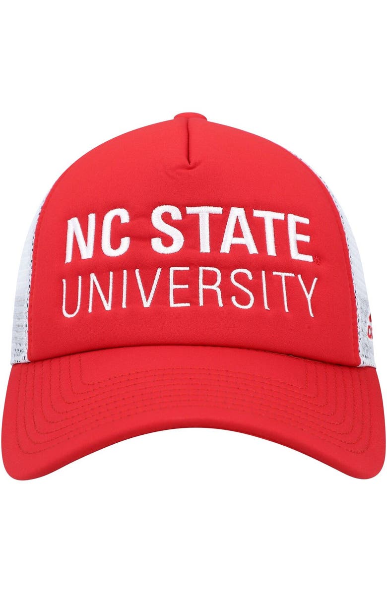 adidas Men's adidas Red/White NC State Wolfpack Foam Trucker Snapback Hat, Alternate, color, Red