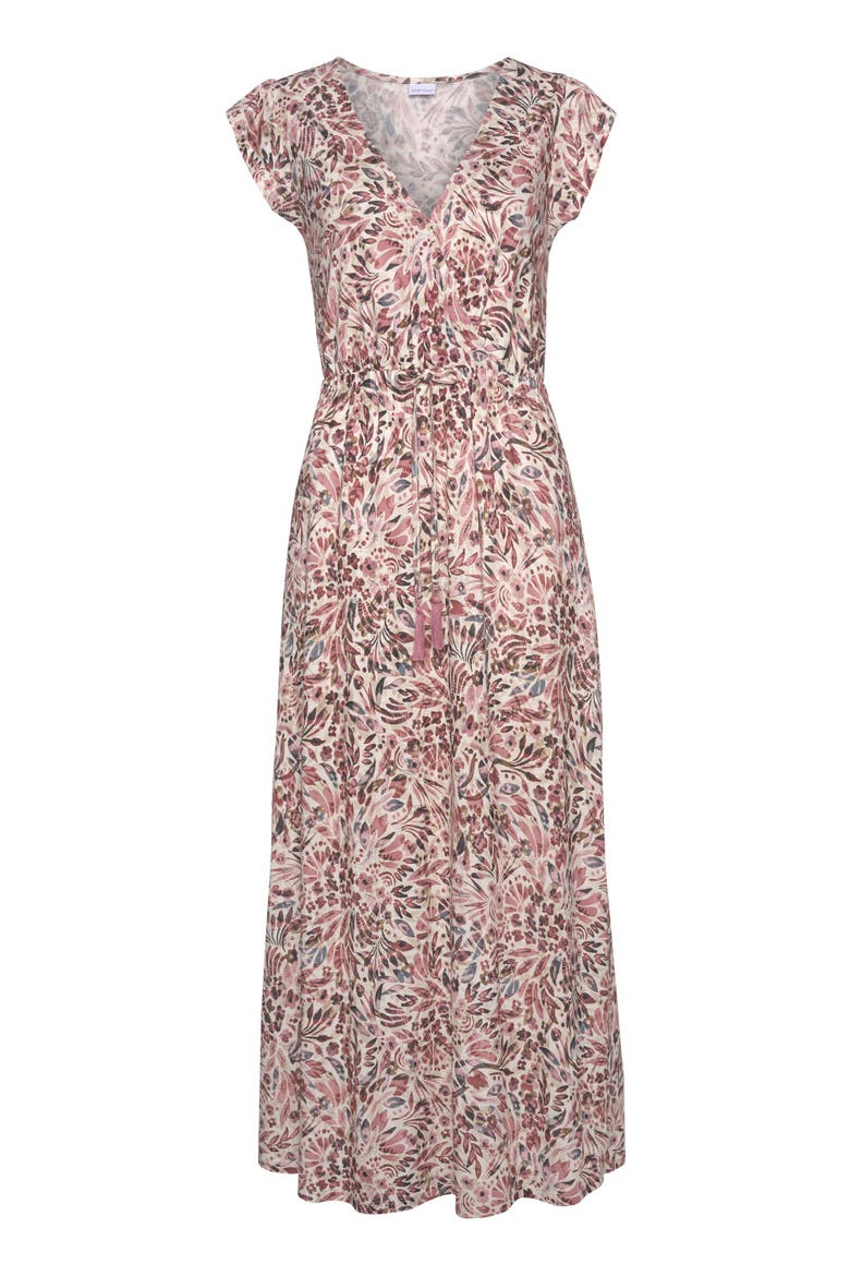 Side Slit Maxi Dress, Alternate, color, Rose & Cream