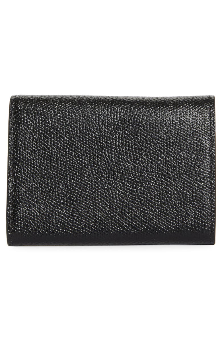 Christian Louboutin Mooncrest Compact Leather Trifold Wallet, Alternate, color, Black