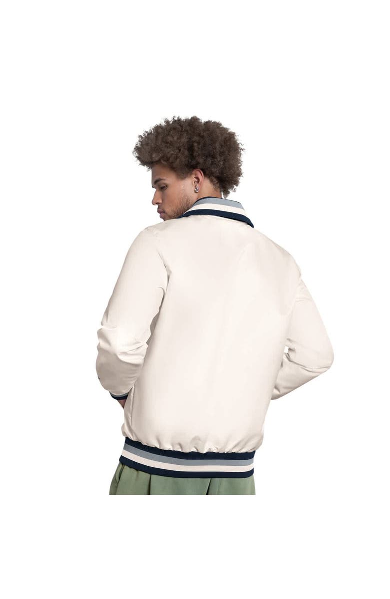 STARTER Men's Starter White New York Yankees The Captain Cooperstown Logo Full-Zip Varsity Jacket, Alternate, color, White