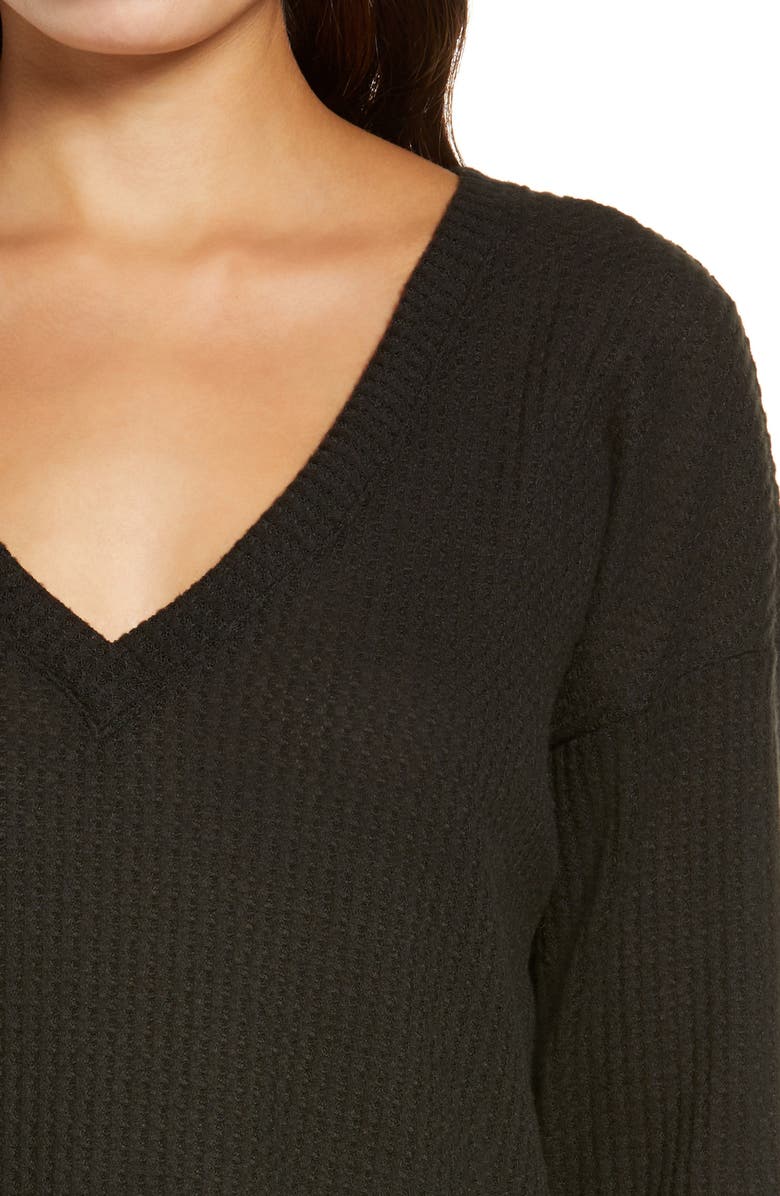 Socialite Waffle V-Neck Top, Alternate, color, 