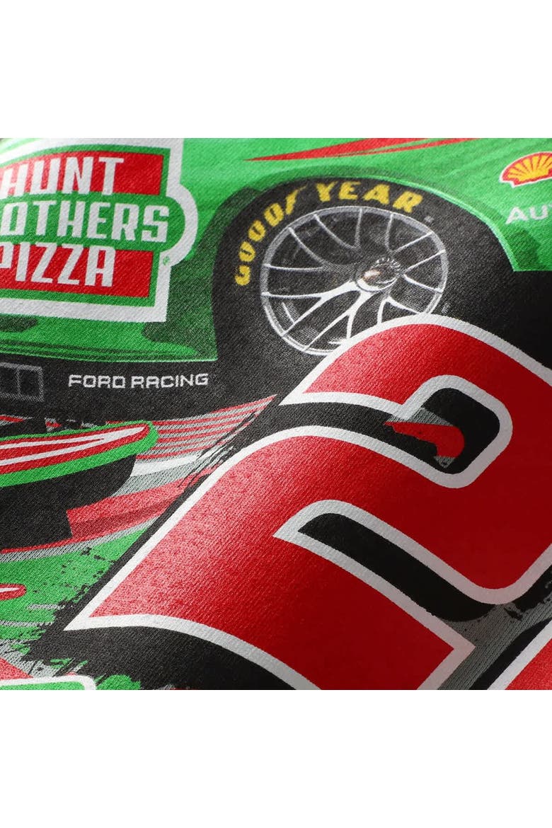 Men's Team Penske  Light Green Joey Logano #22 Hunt Brothers Pizza T-Shirt, Alternate, color, Light Green