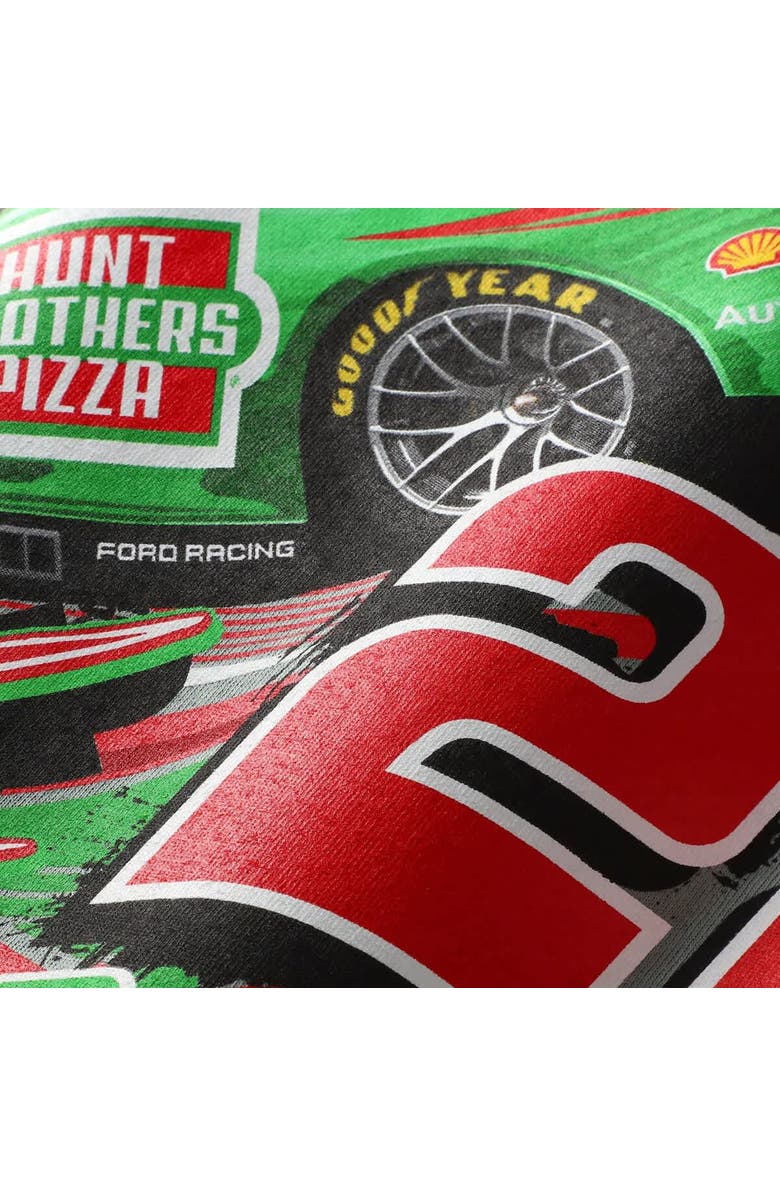 TEAM PENSKE Men's Team Penske  Light Green Joey Logano #22 Hunt Brothers Pizza T-Shirt, Alternate, color, Light Green