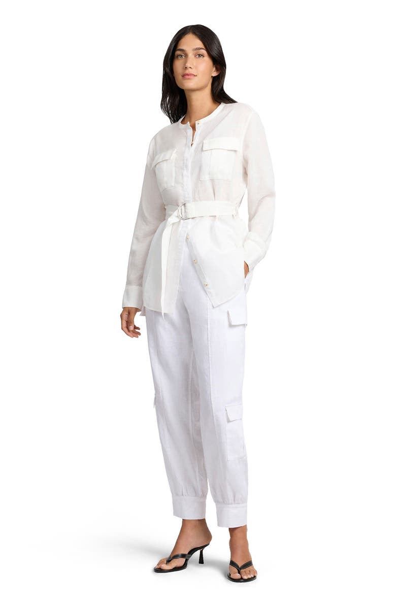 Onia Linen Utility Shirt, Main, color, White
