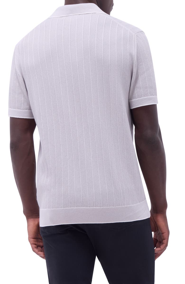Bugatchi Johnny Collar Rib Polo, Alternate, color, Platinum