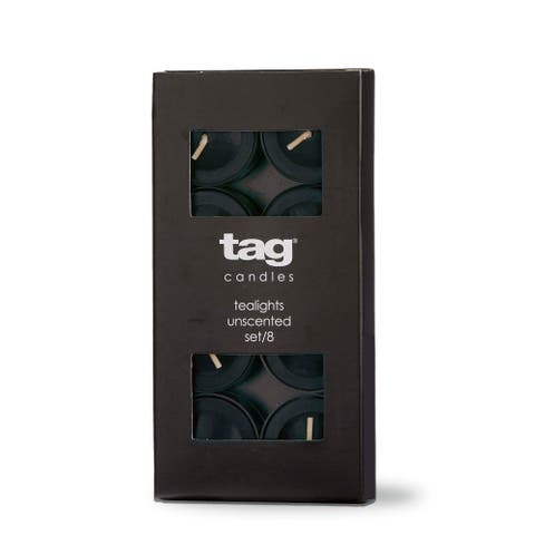 Color Studio Tealight Candles Set of Eight Black Paraffin Wax