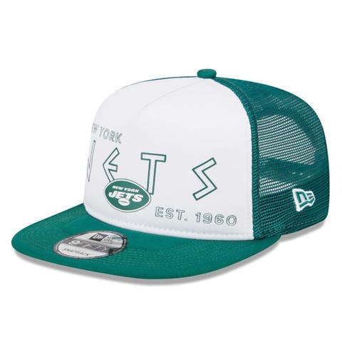 Men's New Era White/Green New York Jets Banger 9FIFTY Trucker Snapback Hat
