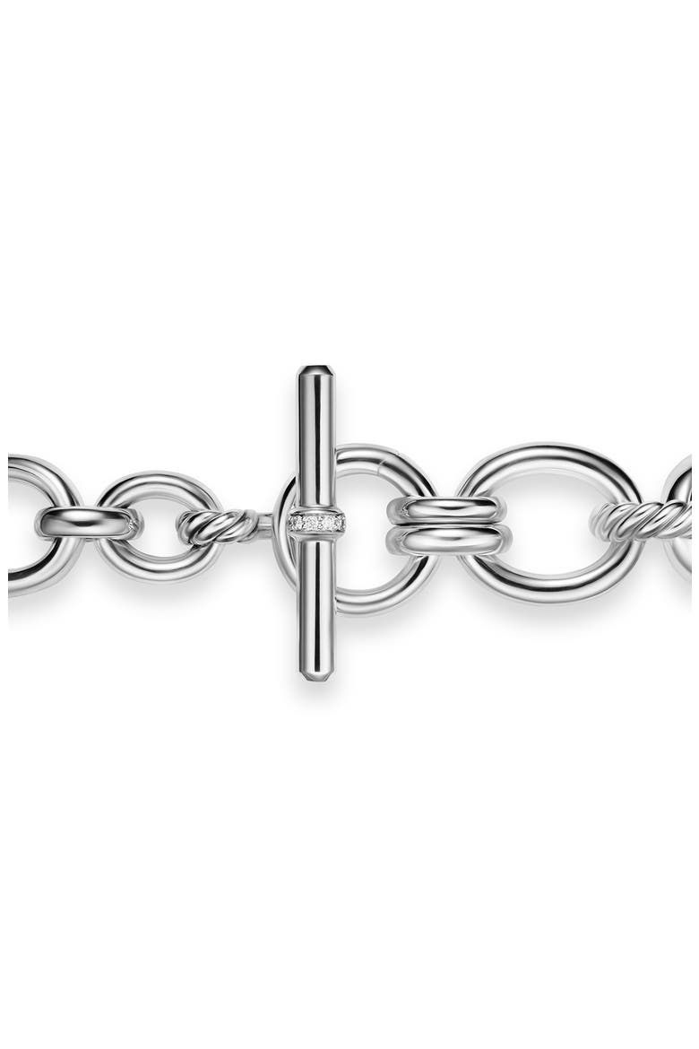 DY Mercer® Chain Necklace in Sterling Silver with Diamonds, 8mm, Alternate, color, DIAMOND/ SILVER