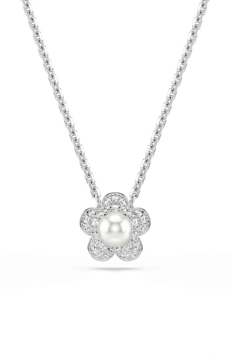 Swarovski Crystak Faux Pearl Necklace & Earrings Set, Alternate, color, 