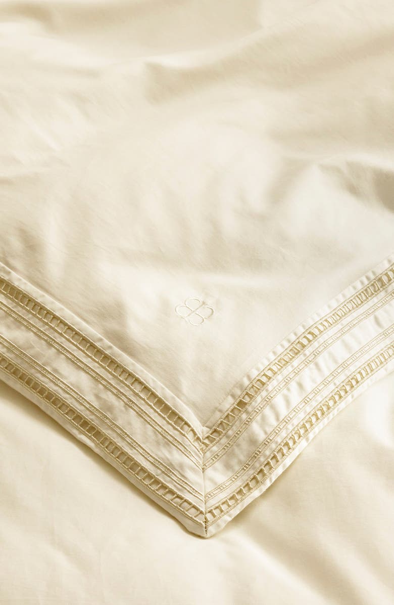 Boll & Branch Signature Ladder Stitch Duvet Cover & Shams Set, Alternate, color, Cream/ Sand