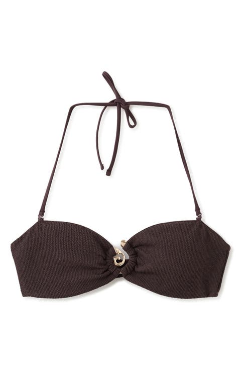 Decorative Ring Bandeau Bikini Top
