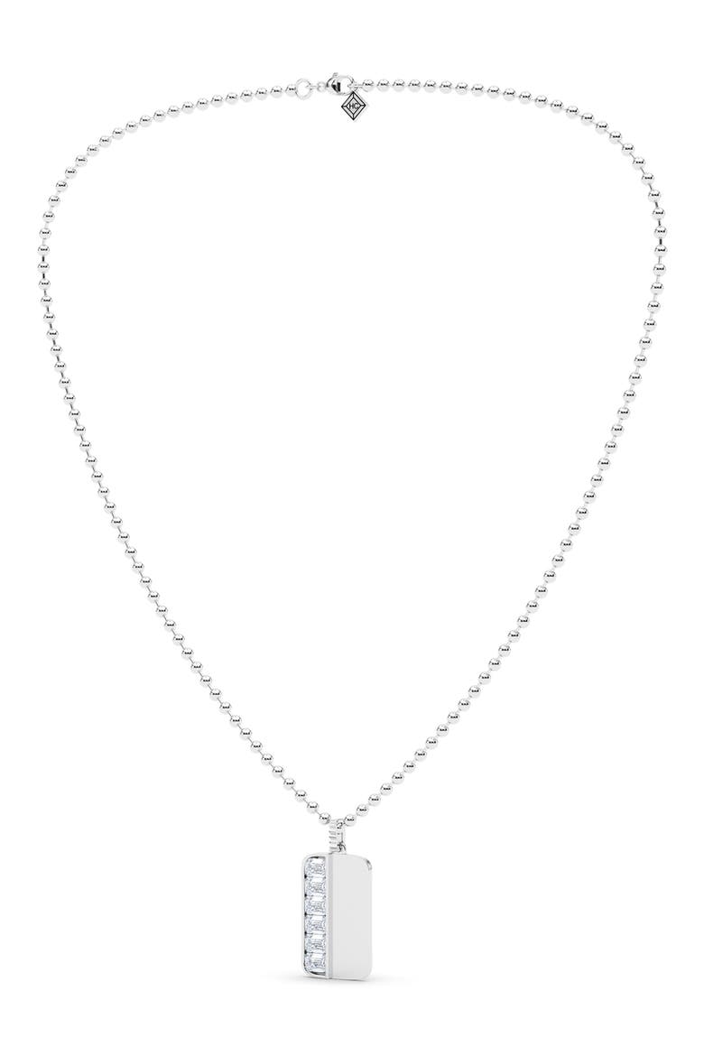 Lab Grown Diamond Dog Tag Necklace, Alternate, color, WHITE
