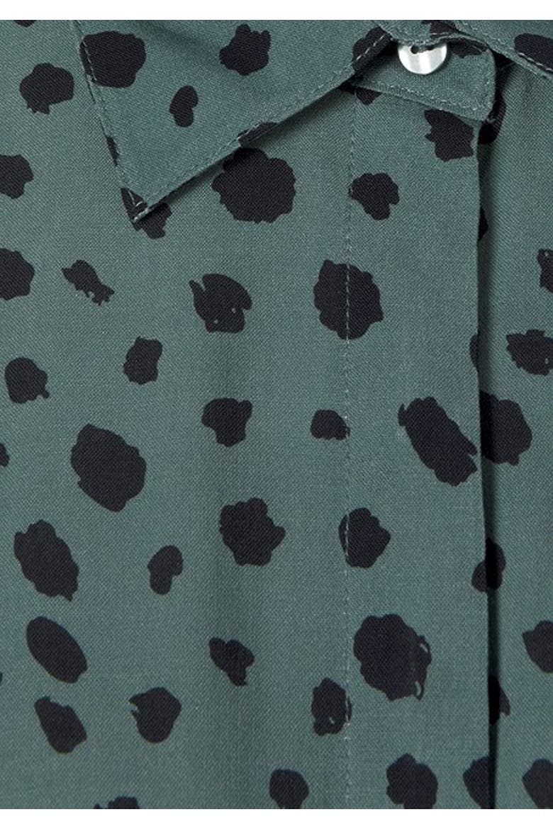 Women's Printed Shirt Collar Dress, Alternate, color, Jade & Black