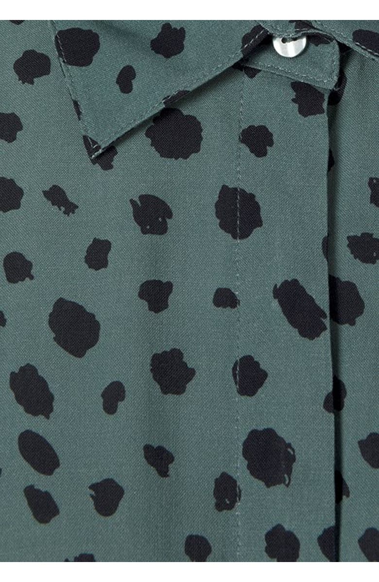 LASCANA Women's Printed Shirt Collar Dress, Alternate, color, Jade & Black