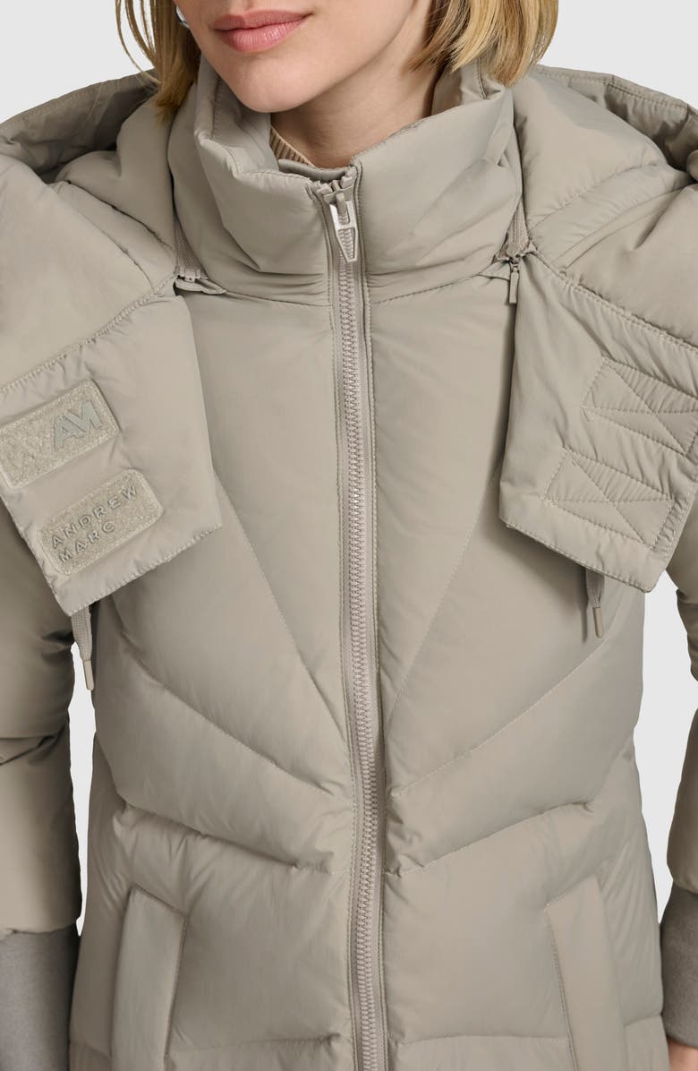Andrew Marc Faros Down & Feather Hooded Puffer Coat, Alternate, color, 