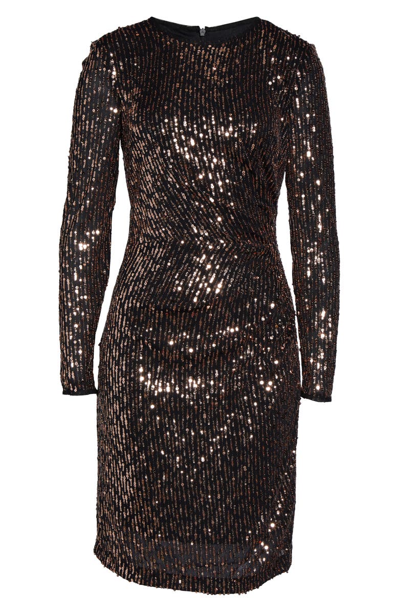 Maggy London Sequin Long Sleeve Dress, Alternate, color, 