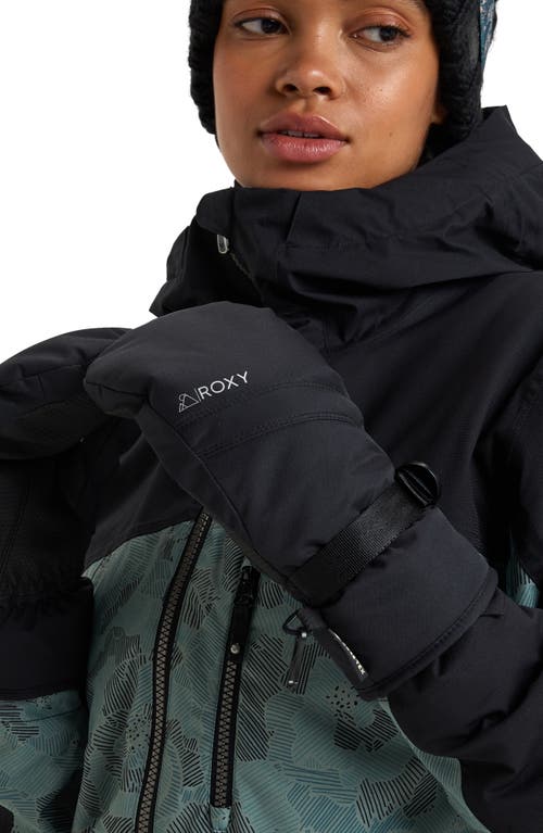 Roxy Gore-tex® Fizz Water Repellent Ski Mittens In Black