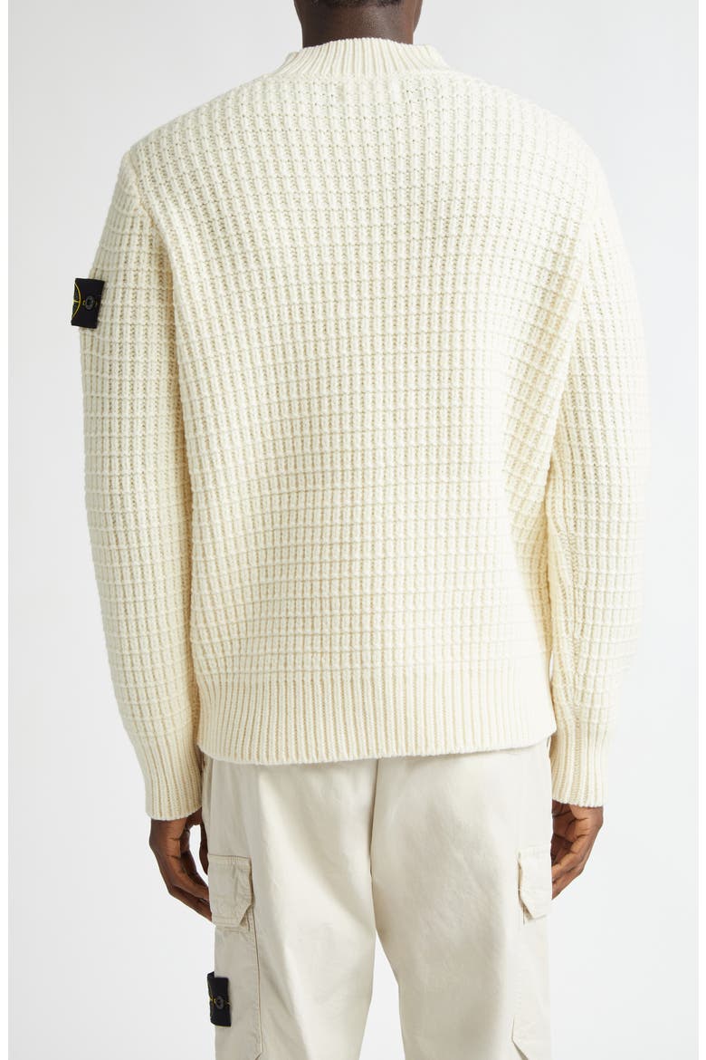 Compass Logo Textured Wool Mock Neck Sweater, Alternate, color, NATURAL