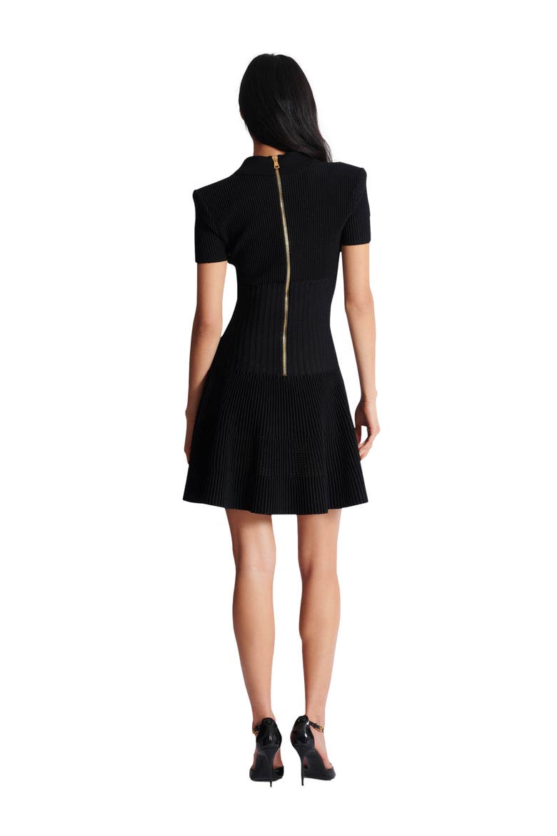 Flared knit dress, Alternate, color, black