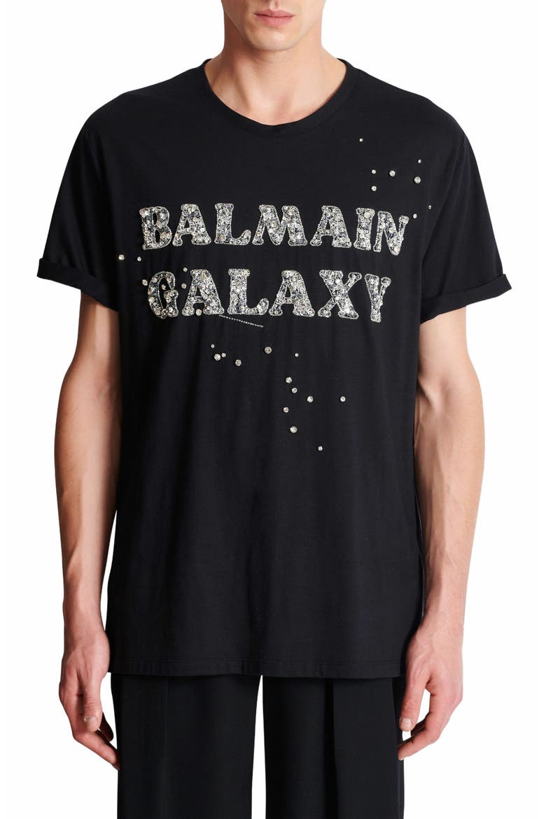 Balmain Embroidered Balmain Galaxy T-Shirt (Men) | Nordstrom