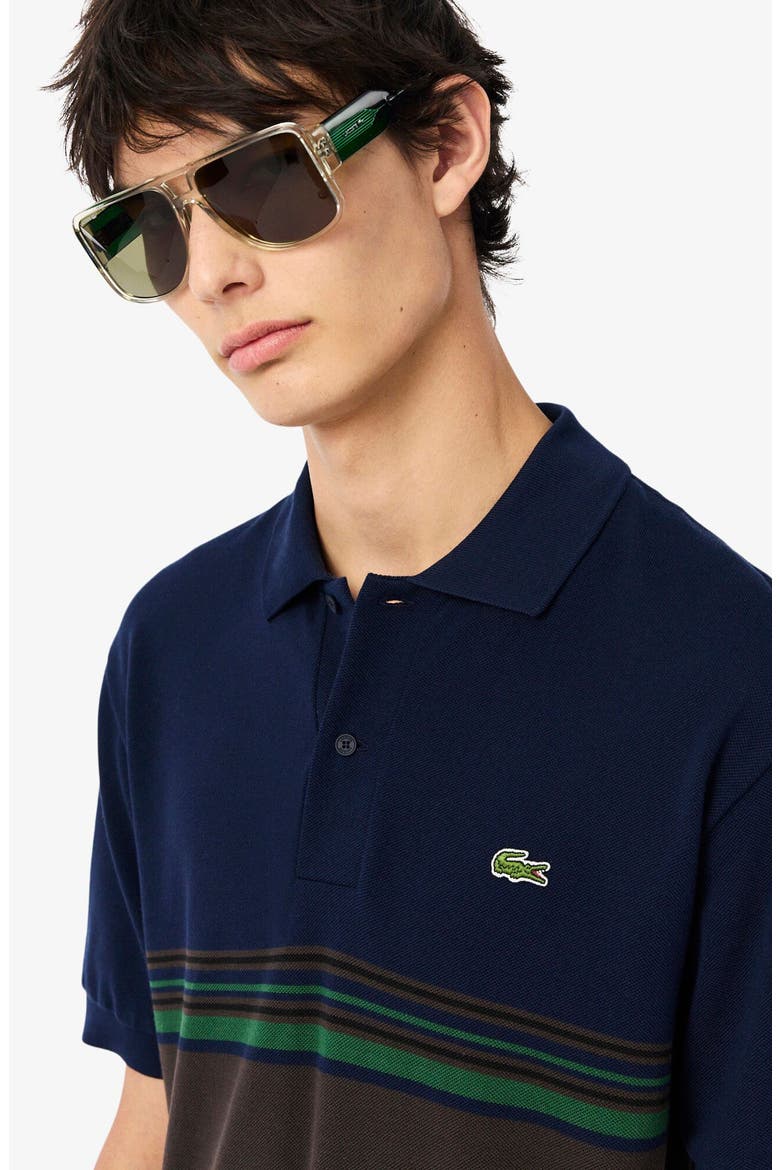 Classic Fit Cotton Piqué Polo, Alternate, color, NAVY BLUE