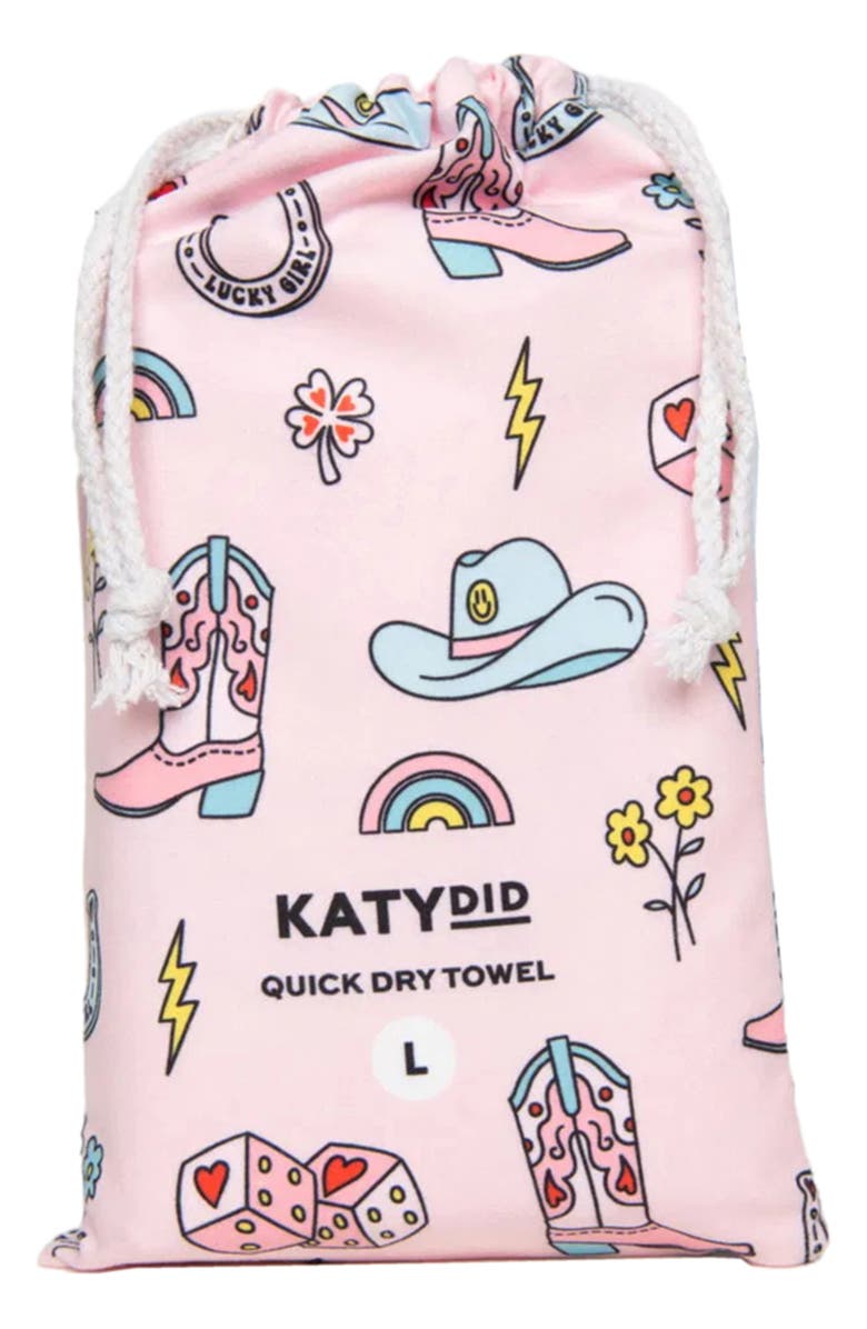 Katydid Lucky Cowgirl Quick Dry Beach Towel, Alternate, color, 