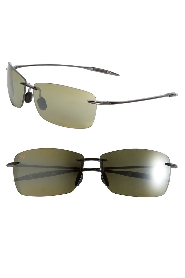 Lighthouse 65mm Polarized Rectangle Sunglasses, Main, color, GREY