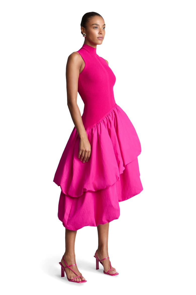 Eleonora Combo Tiered Dress, Alternate, color, Berry Blush
