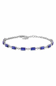 DELMAR Blue & White Lab Created Sapphire Bracelet