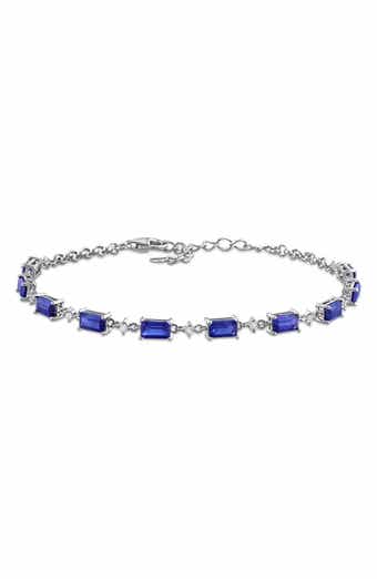 Blue & White Lab Created Sapphire Bracelet