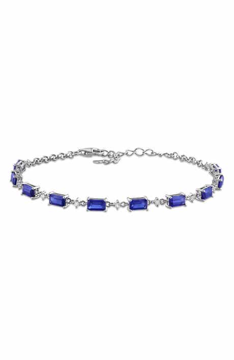 DELMAR Blue & White Lab Created Sapphire Bracelet
