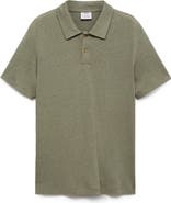 MANGO Slim Fit Linen Blend Jersey Polo