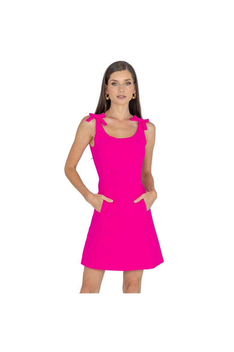 Aria Bow Sleeveless Mini Dress, Alternate, color, Pink