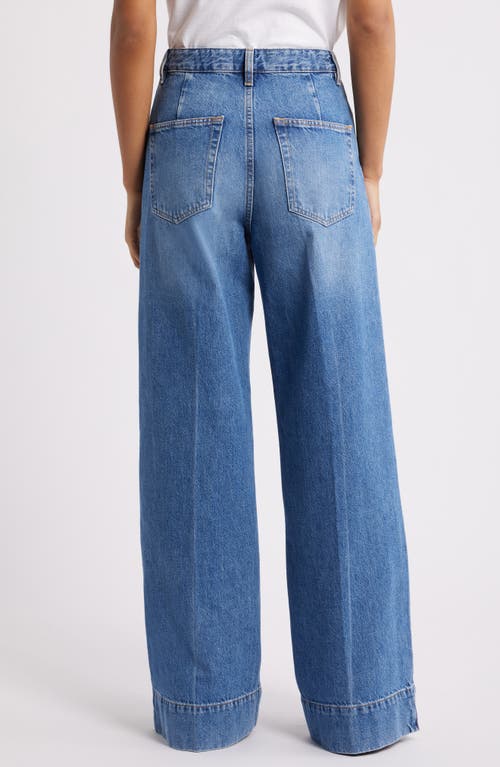 Frame The Slice High Waist Flare Jeans In Blue