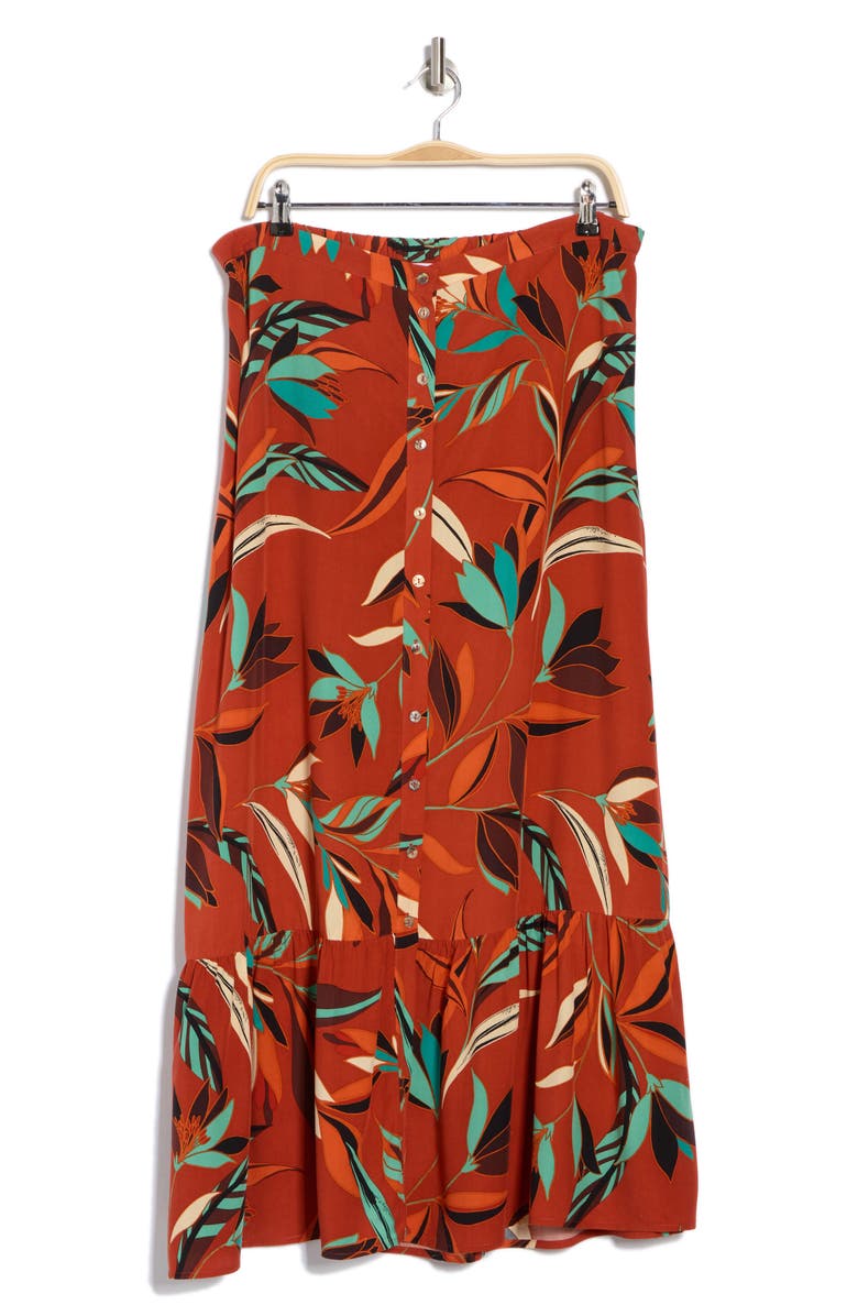 DR2 by Daniel Rainn Button Front Maxi Skirt, Alternate, color, Red