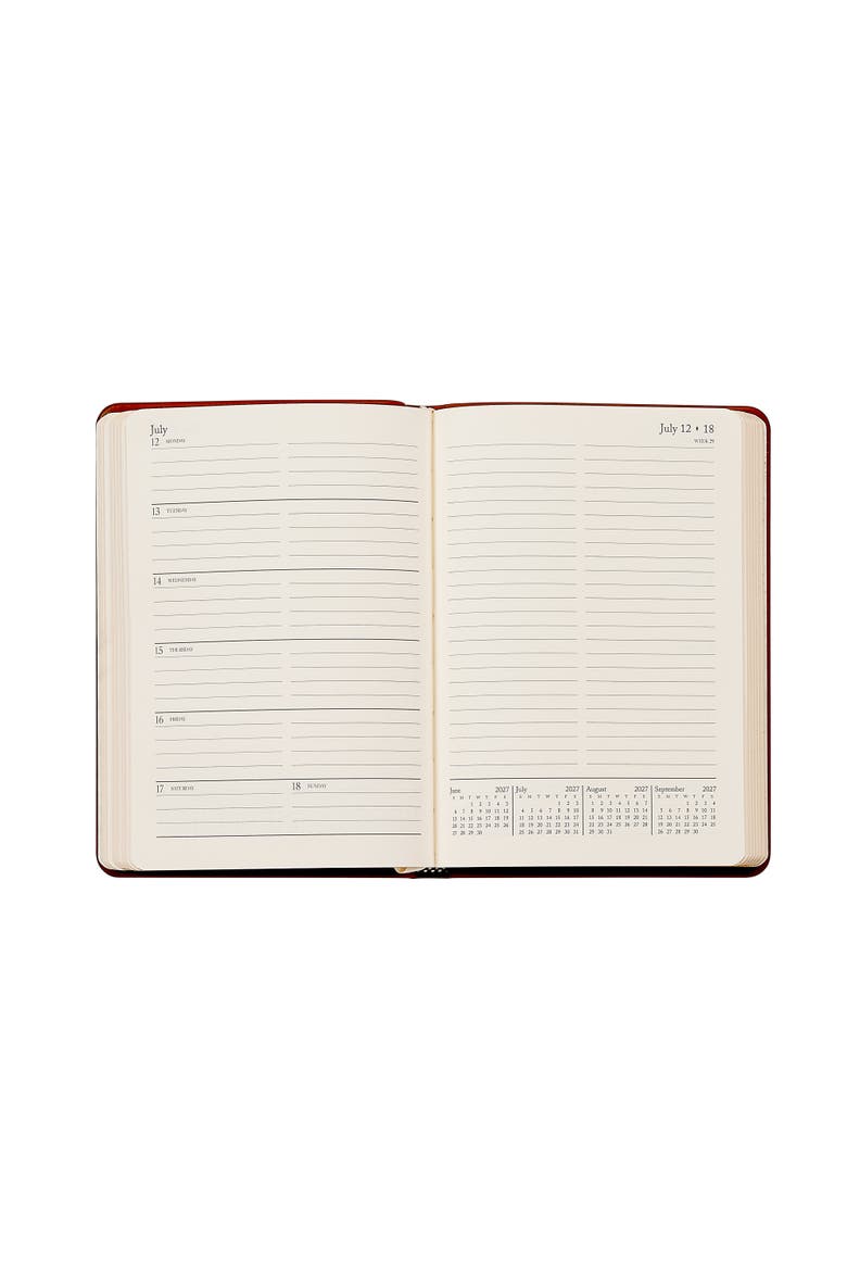 2027 Leather Weekly Notebook, Alternate, color, Blue