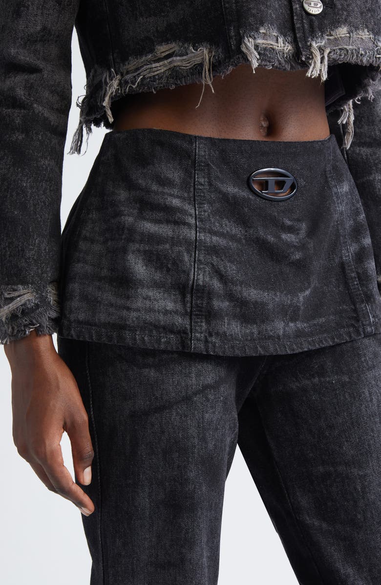 DIESEL<sup>®</sup> D-Hourjian Layered Cotton & Hemp Jeans, Alternate, color, Black/Denim