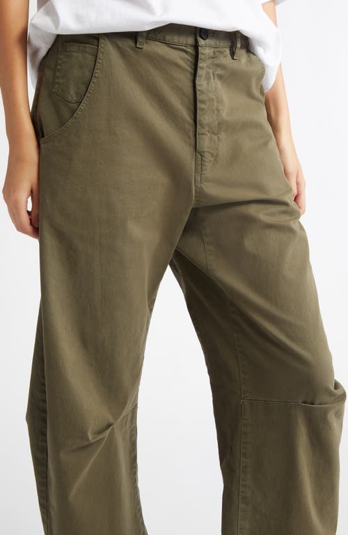 Nili Lotan Tel Aviv Cropped Stretch-cotton Twill Tapered Pants In Loden