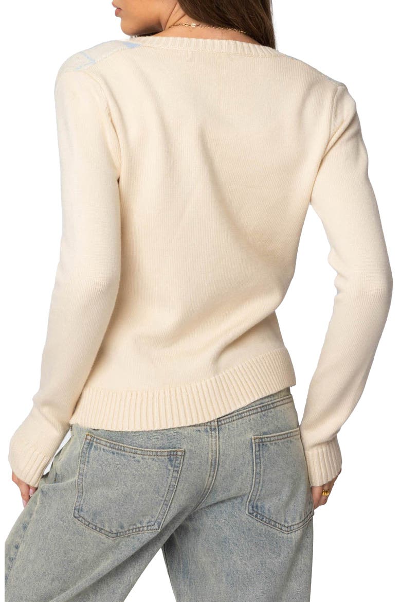 Maybelle Argyle Cardigan, Alternate, color, CREAM AND BLUE