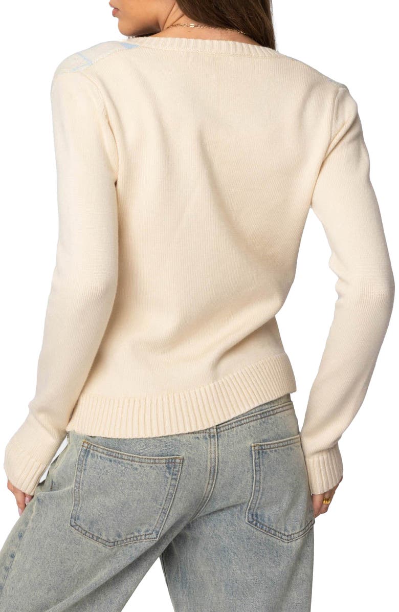 EDIKTED Maybelle Argyle Cardigan, Alternate, color, 