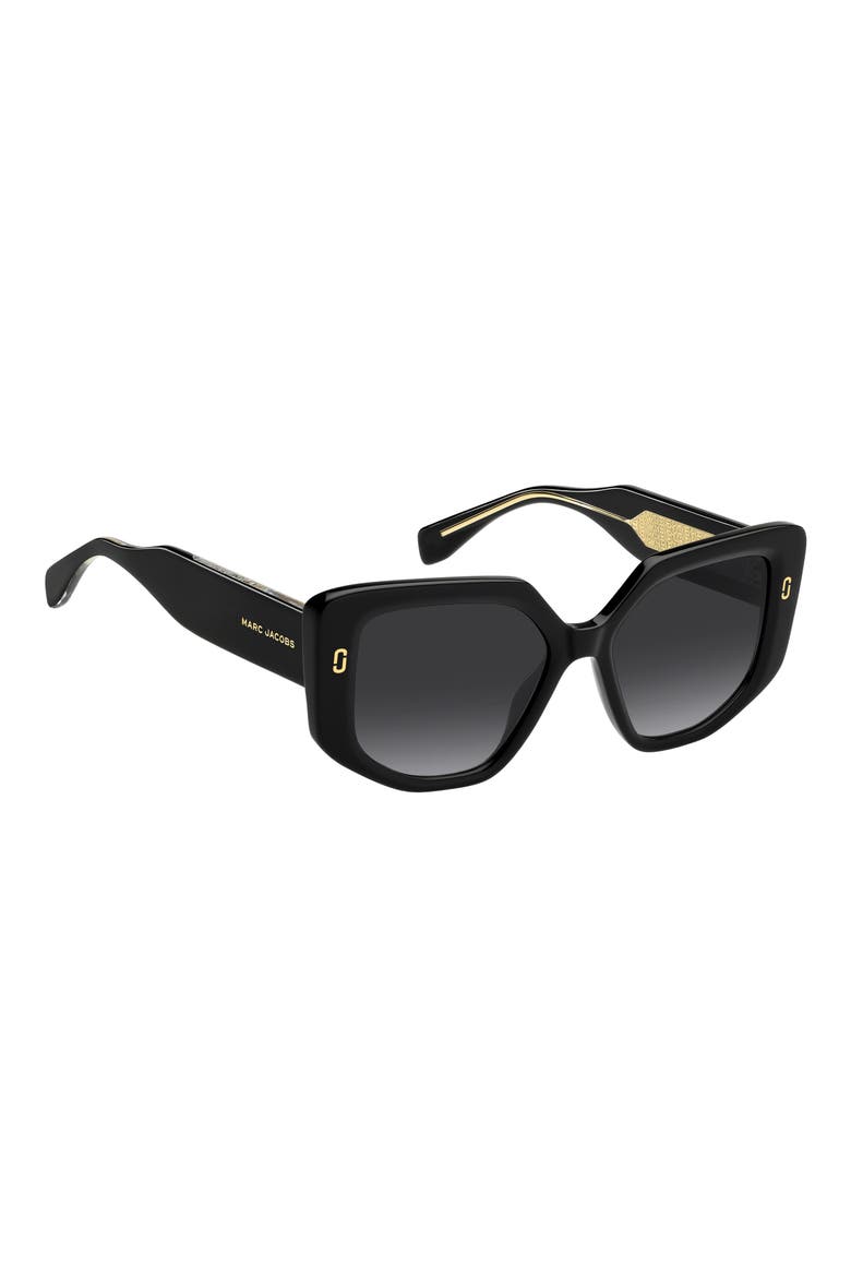 52mm Gradient Square Sunglasses, Alternate, color, BLACK/ DARK GREY SF