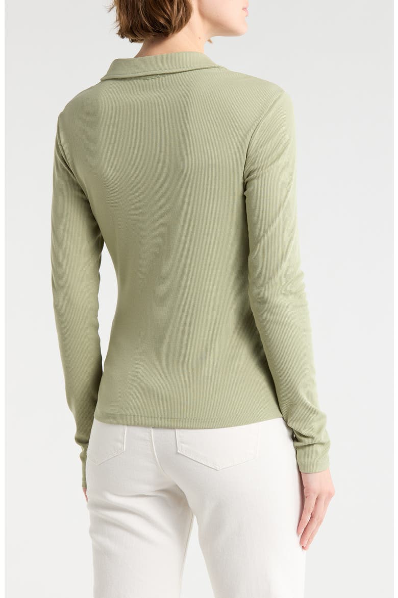 Johnny Collar Long Sleeve Button-Up Top, Alternate, color, GRASSHOPPER GREEN