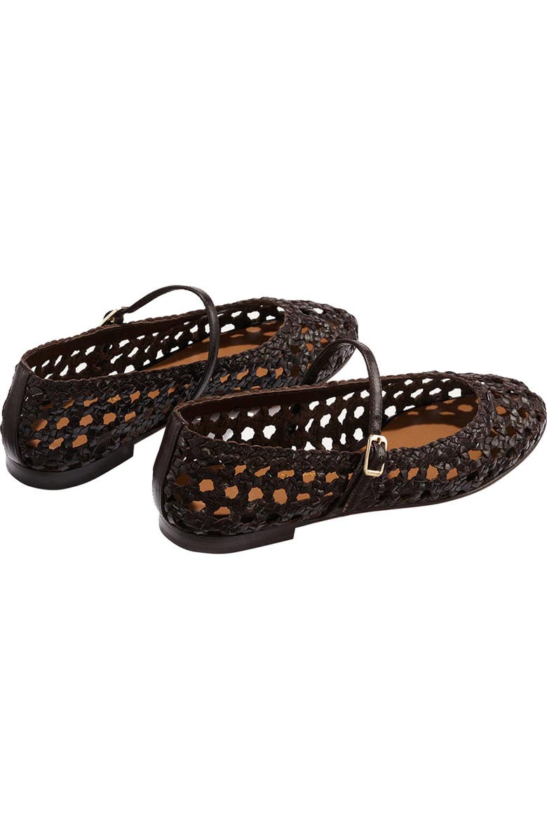 MARGAUX The Woven Demi Jane Flat, Alternate, color, Espresso Leather