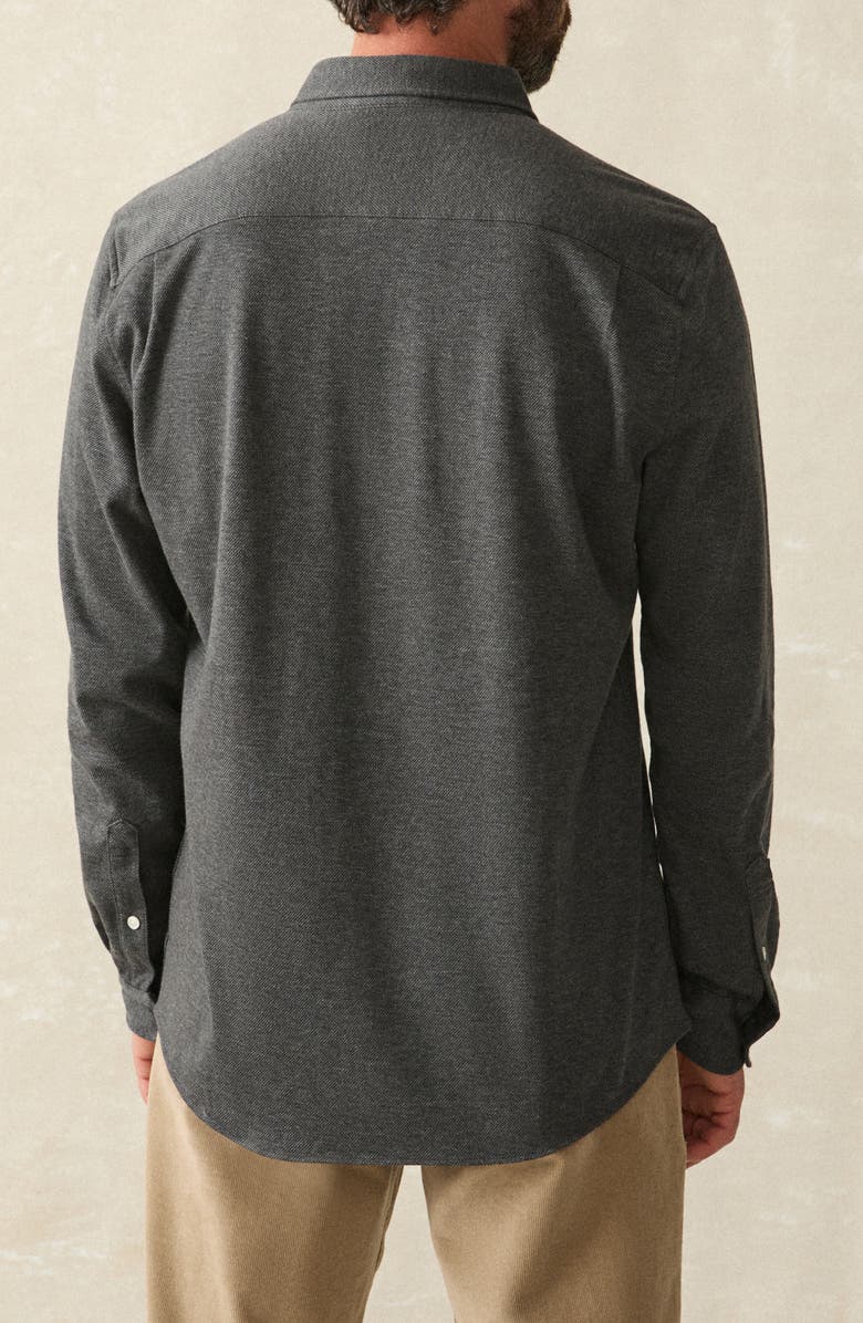 Faherty Coastline Knit Button-Down Shirt, Alternate, color, Charcoal Heather Twill