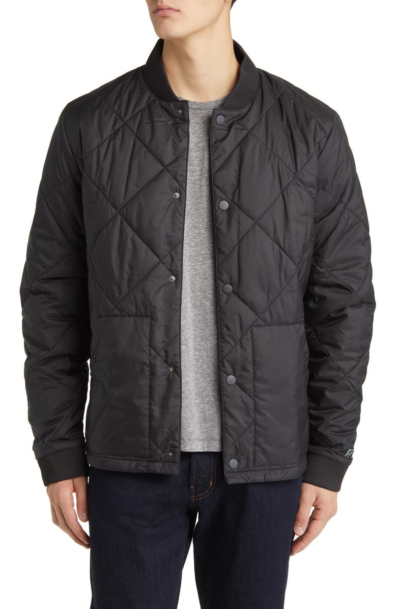 tentree Diamond Quilted Water Resistant Bomber Jacket, Main, color,