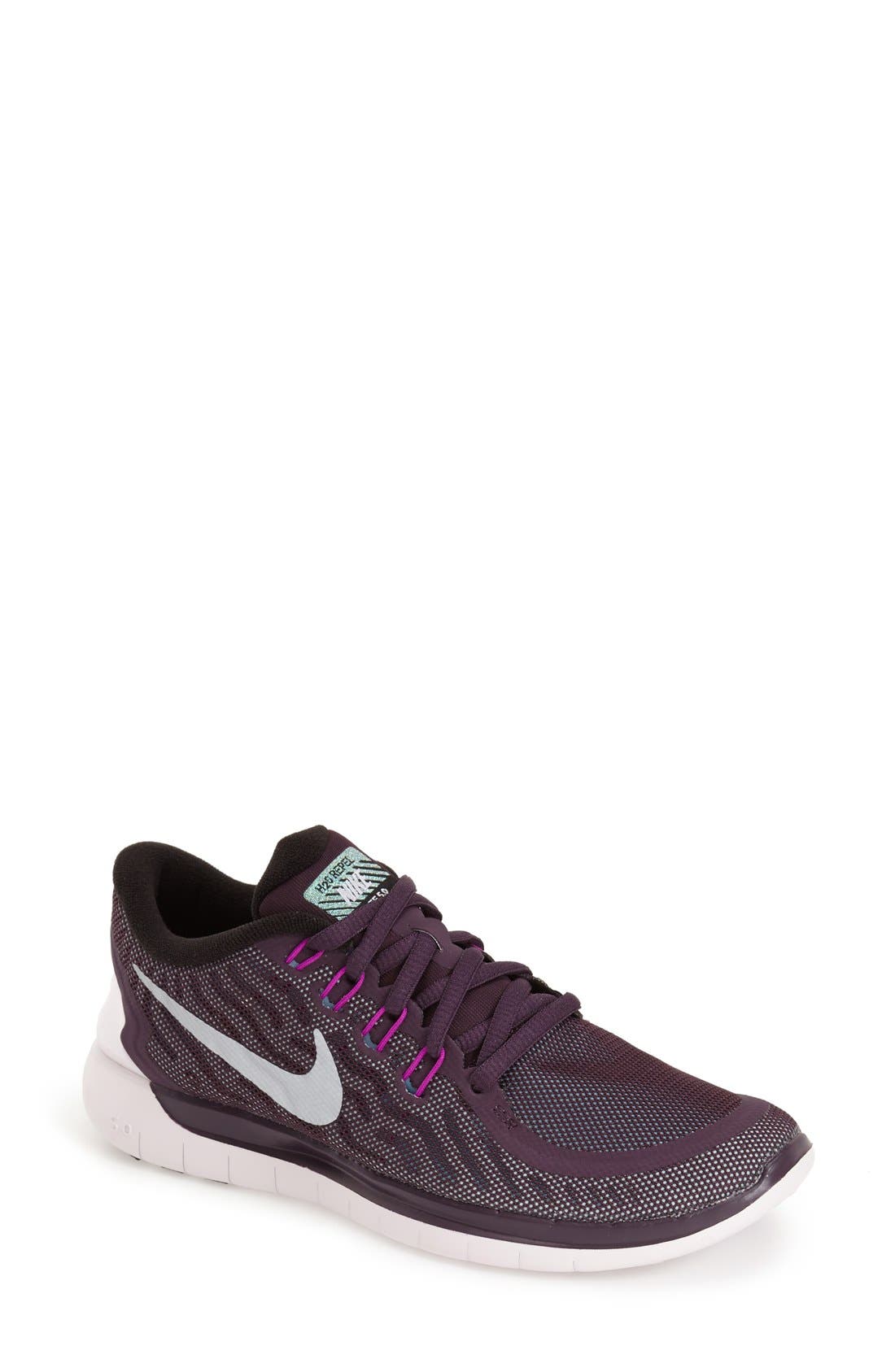 'Free 5.0 Flash' Running Shoe, Main, color, PURPLE/ SILVER