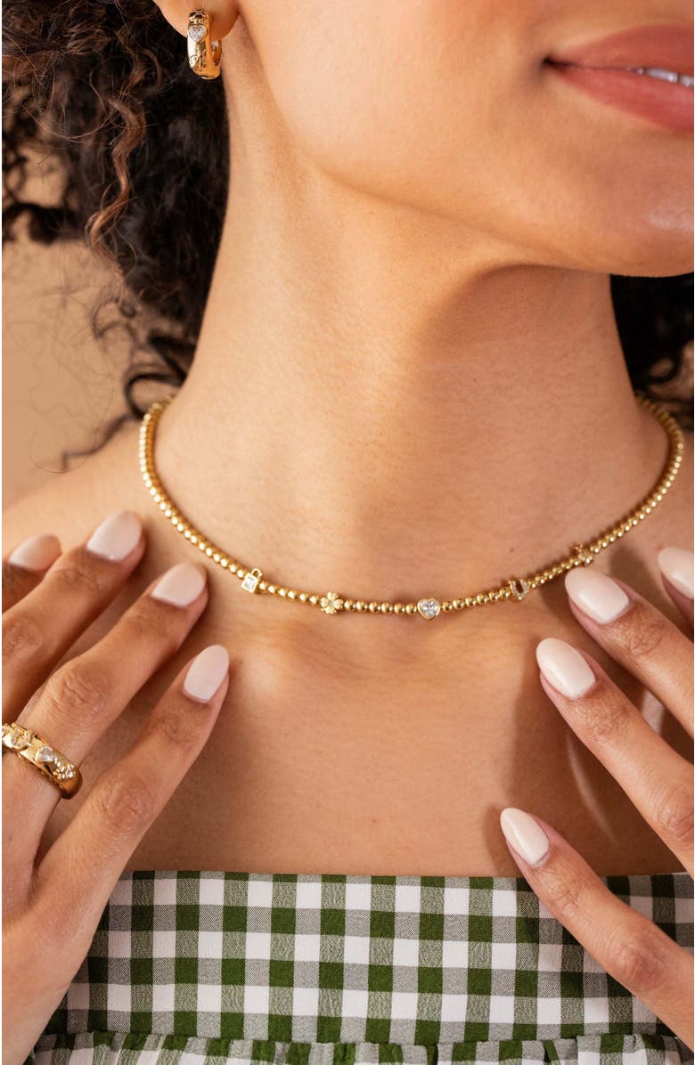 Alex and Ani Love Luck Metal Tennis Necklace, Alternate, color, Gold