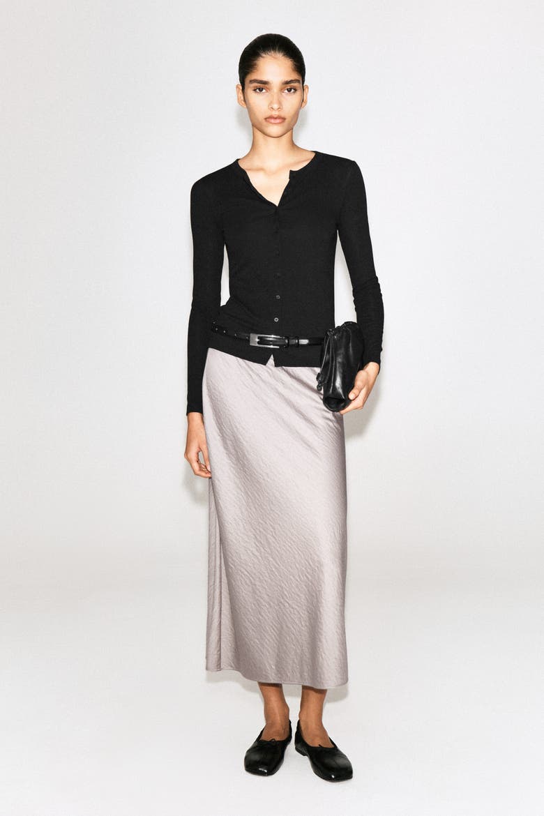 Jersey Cardigan Top, Alternate, color, BLACK